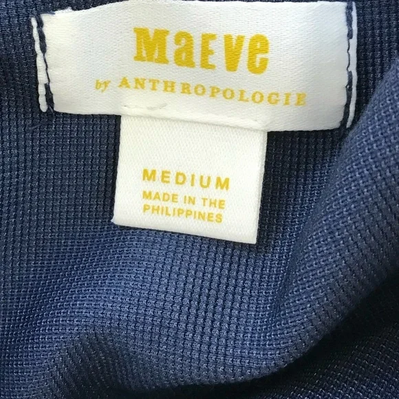 Anthropologie Maeve Gathered Balloon Jumpsuit Plaid Harem Strapless Blue sz M - Picture 5 of 8